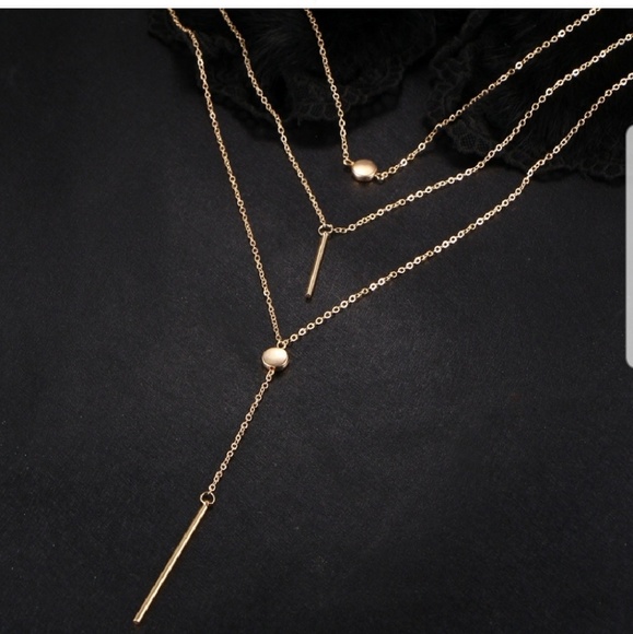 Multilayer Long Golden necklace - Picture 5 of 5